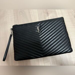 YSL Black Leather Document Holder